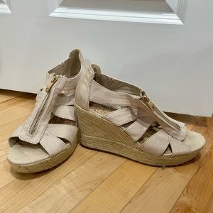 Nude wedge canvas espadrille sandals from Merona (Target), size 11